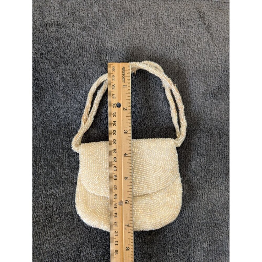 Vintage Midcentury Richere Bag by Walborg Japan‎ Mini Cream Beaded Handbag - Picture 11 of 11